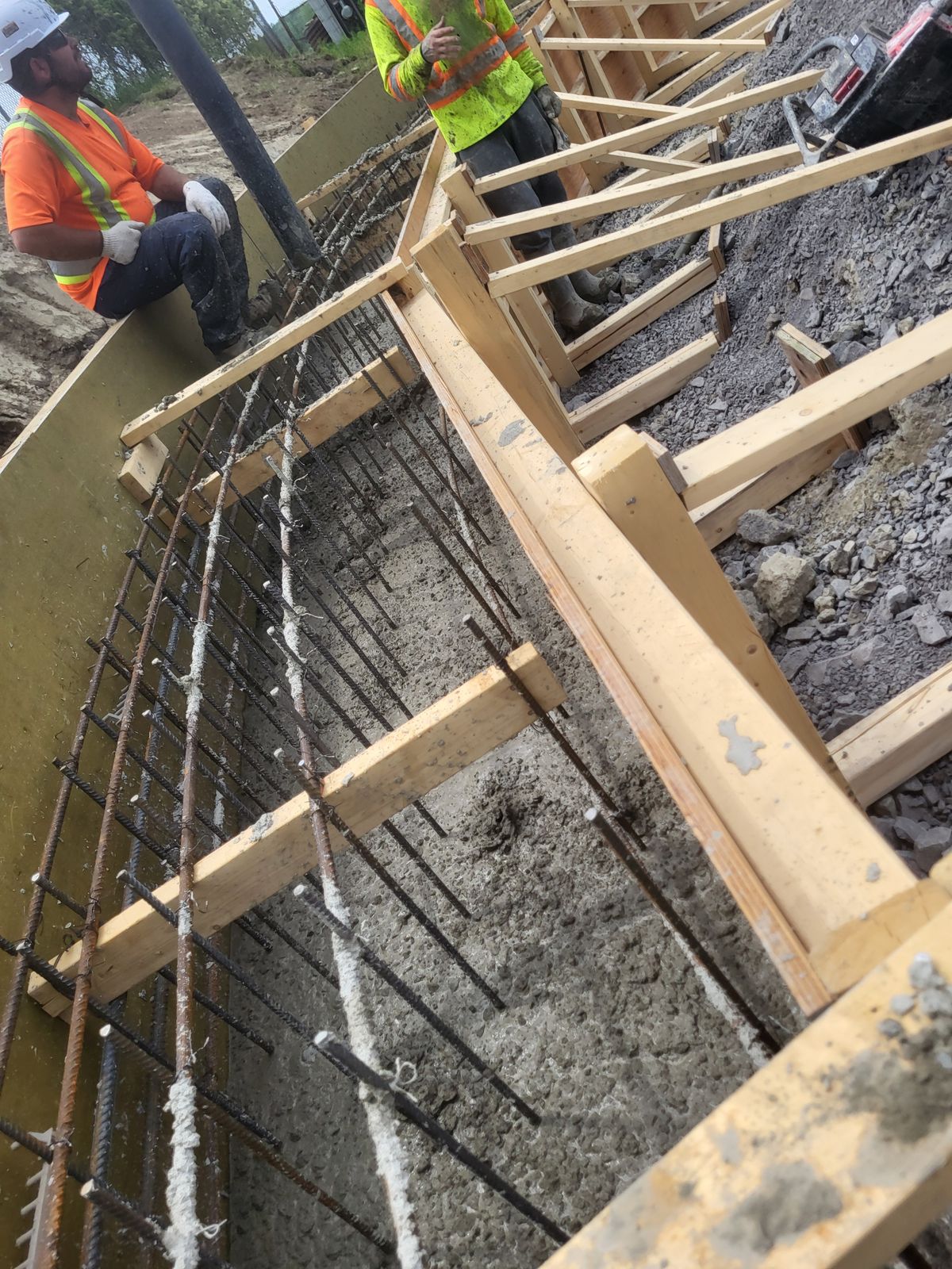 Concrete formwork and rebar