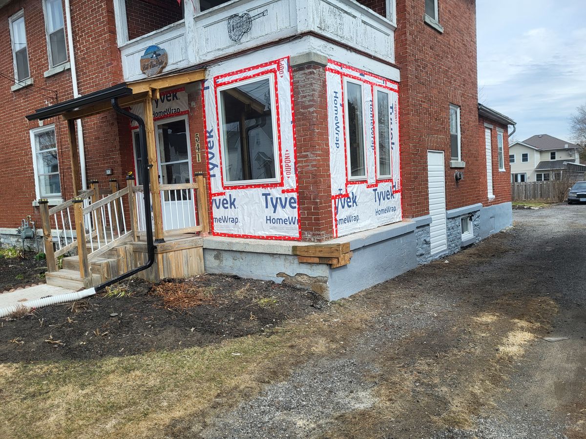 Porch rebuild in progress