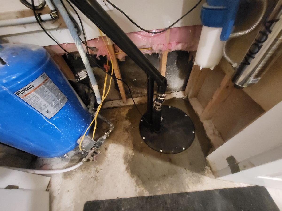Sump pump and drainage installation